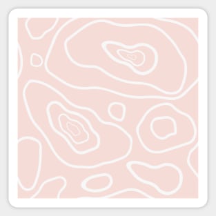 Pink & White Topography Pattern Sticker